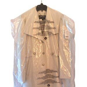 Kensie Womens Button Up Twill Wool Coat, Small/Ivory, Brand New in Bag